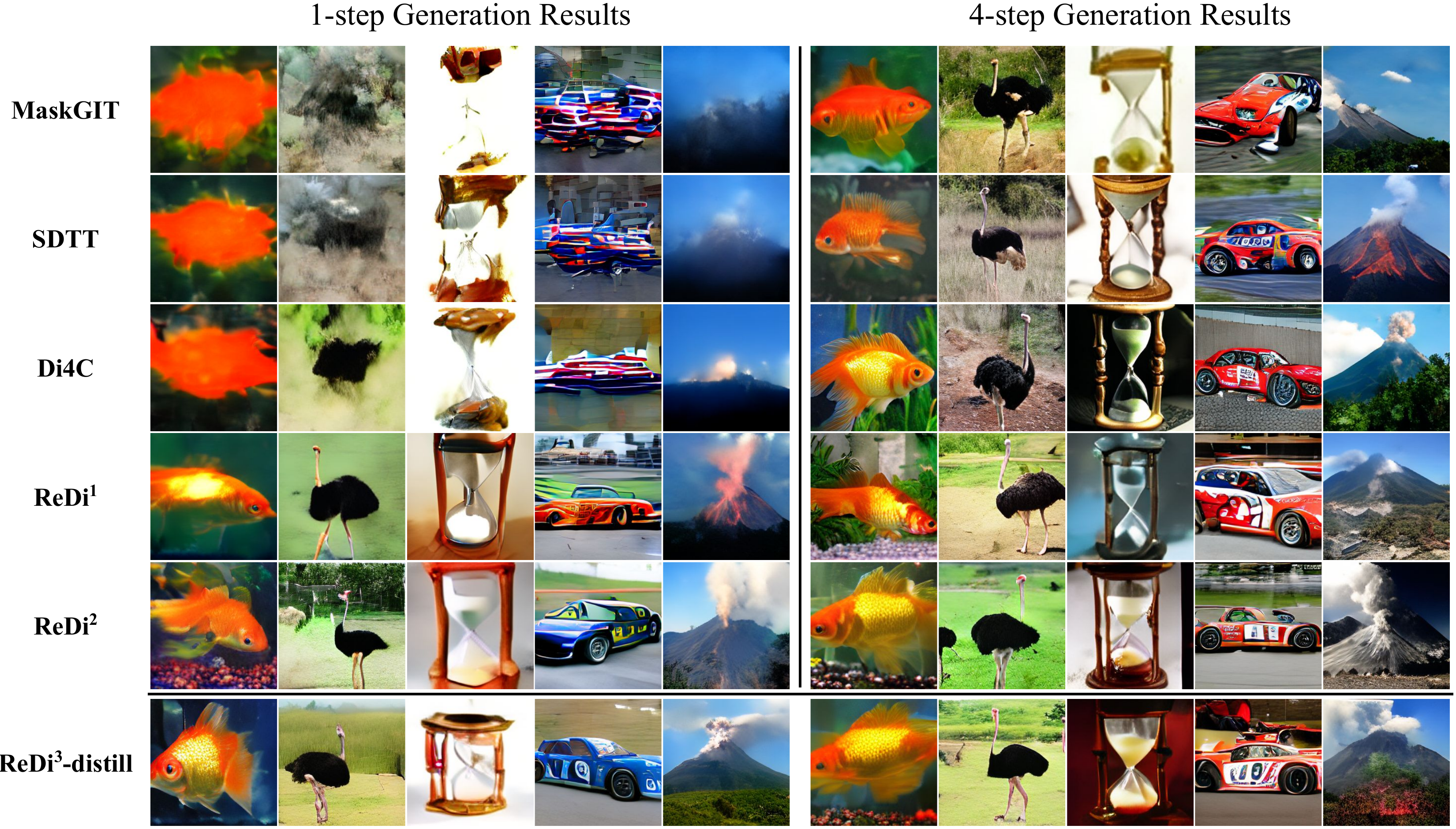 ReDi qualitative image generation comparison on ImageNet 256x256